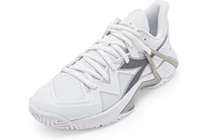 Diadora Women`s B.Icon 2 AG Tennis Shoes White and Silver
