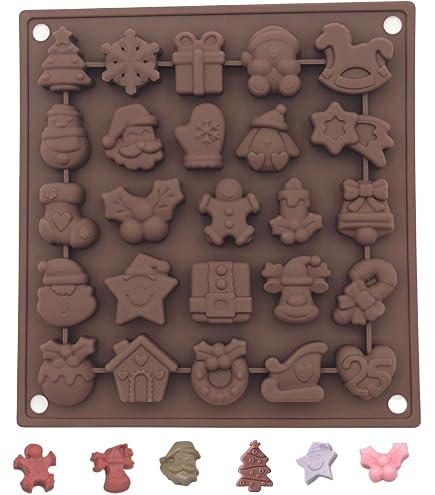 Stampo In Silicone Per Cioccolatini Natalizi - Antiaderente Per Dolci, Caramelle E Pasta Modellabile