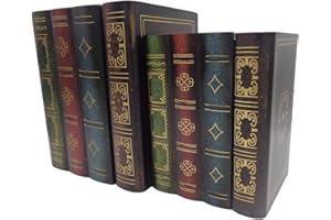 E-ISATA ISOTO False Book Box Decorative Ornaments Wooden Jewelry Keepsake Boxes for Home Decorations Secret Hidden Storing Storage collection Organizer Treasure Chest Gifts (Large & Small Set)