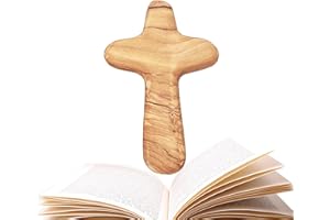 Anulely Holding Wood Crosses, Smooth Hand Held Crosses For Praying, Pocket Crosses, Hand Held Crosses, Palm Crosses Jesus Christ Religious Christian Gift