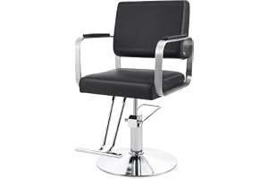 CO-Z Professionell frisörstol 360° svängbar barberarstol justerbar höjd 15 cm hydraulisk pump kapacitet 250 kg för frisörsalong spa tatueringsbutik