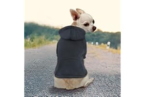 Idepet Cane Gatto Felpa con cappuccio Cappotto per animali in cotone Abbigliamento tinta unita per cani di piccola taglia Cucciolo di cane Teddy Poodle Chihuahua