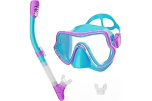 G2RISE SN02 Snorkel Set Adults - Scuba Mask Diving Goggles Dry Snorkeling Gear with Breath Easy Airflow Tech & Anti-fog Design（2PACK)