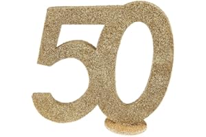 PAINT IT EASY NEU Aufsteller Geburtstags-Zahl 50, Glitter-Gold, ca. 10cm