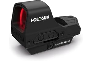 Holosun Elite HE510C-GR Offenes Reflexvisier Grünpunkt Visier, wechselbarem 2MOA Punkt, 65MOA Kreis Absehen, Solarzelle, Picatinny Schiene, für Jagd, Sportschießen, Softair,… - 70133233