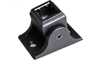 GENERIC Black Flexible Shoe for Metal Stair Spindles with Fixing Screw – Adjustable Angle Baluster Bracket – Fits 13mm Mild Steel Spindles – Stair Railing Fitting for Wood Handrails and Baserails