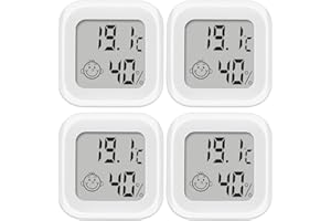 Pitasha Mini Thermometre Hygromètre Interieur, Digital Thermometre Hygrometre Interieur Indicateur Précision, Moniteur de TempéRature et Humidimètre avec Affichage de Confort et ℃/℉ SéLectionnable (4)