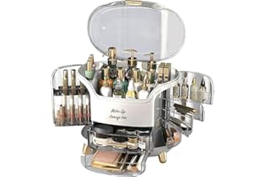 Ease8 Makeup Organiser & Storage - Dustproof & Waterproof, Dressing table Organiser with Drawers, Perfect for Bathroom & Vanity, Durable ABS Material, Multi-Function Cosmetics Organiser. (WHITE)