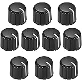 sourcing map 10Stk. D Typ Potentiometer Regler Knöpfe für Gitarre Lautstärke Ton 15x13,5mm Schwarz