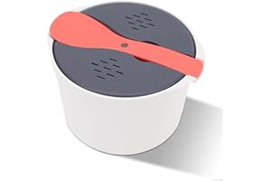 MEKOTRIN Arrocera para microondas, 2 L, Material de Polipropileno de Grado alimenticio, para microondas (Naranja)