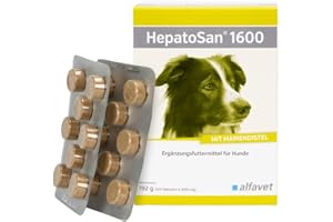 Alfavet HepatoSan 1600 - suplemento alimenticio para Perros - Ayuda al metabolismo hepático - 120 tabletas de 1600mg