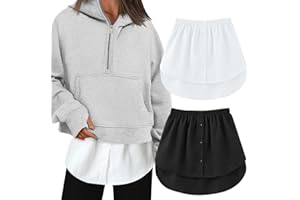 Zilams Extensor de Camisa de Mujer Moda Falda Camisa Falsa Bajo Capas Camisa de Barrido Inferior Parte Superior Falsa para Mujeres Niñas