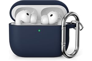 KOKOKA Custodia in Silicone Compatibile con AirPods Pro 3 Case, LED Anteriore Visibile, Case Cover Protettiva Antiurto in Silicone Morbido per Airpods Pro 3 Generazione con Moschettone,Midnight Blue