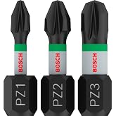 Bosch 3 x PRO Pozidriv Impact Bit (100 x 50 mm, profesyonel aksesuar tornavida, tornavida)