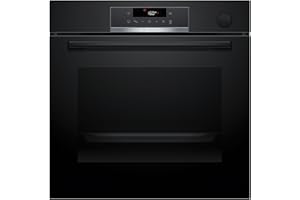 Bosch HRG532BB3 Serie 4, Forno con vapore da incasso, Display LED Touch, Funzione Air Fry, EcoClean, 15 programmi automatici, Nero, 60 x 60 cm