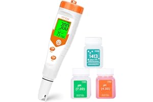 YINMIK pH-mätare, 4-i-1 pool pH-testare, konduktivitetsmätare, PPM-testare, samtidig pH-mätning, EC, temperatur och TDS för vatten, akvarium, öltillverkning, hydroponics