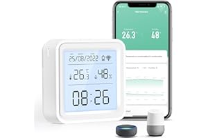 Panamalar Smart WiFi Thermometer Hygrometer with LCD Backlight, Digital Temperature Humidity Sensor Monitor Meter support App Control/Alexa/Send Alerts/Intelligent Linkage for Room Baby Indoor Garage