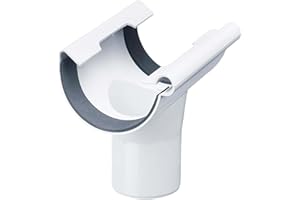 INEFA Conexión de desagüe semicircular, PVC NW 125 / DN 75 Blanco Conexión de Enganche Accesorios para canalones, fácilmontaje por Enchufe,Made in Germany INEFA