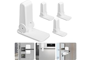 TEXLINEY 4 Stück Kindersicherung Multifunktionen Patent-Design Türdrückerschloss Kindersicherung Tür Fenstersicherung Kinder Backofen Kindersicherung Fenster (weiß)
