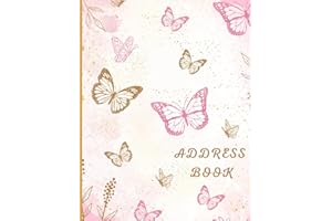 Lovely A4 Address Book Large Print: With Alphabet Index And Numbered Pages: Beautiful Butterflies Cover | Ample Space | Keep Track Of Important Contacts
