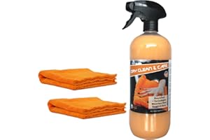 ‎LIMITED EDITION SPECIAL CAR PARTS Dry CLEAN & Care Set - Waterless Car Cleaner - Ohne Wasser Auto waschen - für Innen und Außen - Tropical Duft + 2X Crazy Orange Mikrofasertuch(Set)