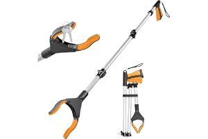 KOWVOWZ 36 Inch Grabber Reacher Tool, Foldable 360° Rotatable Grabber Tool with Magnetic Tip, Lightweight Pick up Grab Tool for Elderly & Disabled Reaching Assist Arm Extension