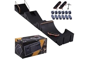 Anloximt Planche à roulettes Finger Skatepark Kit Ultimate Parks Training Props Mini Finger Toys Board Accessoires pour Handboards Scooter Skates Bike Caster