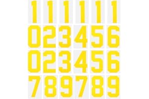 sourcing map Numeri da 0 a 9, trasferimento di calore, numero singolo giallo da 20,3 cm, per uniforme da squadra, maglietta sportiva, calcio, basket, baseball, confezione da 24