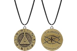 GAUEIOUR Bill Cipher Gravity Falls Wheel Pendant Necklace Triangular Eye Fashion Retro Alloy Gold Adjustable Cartoon Accessories for Mens Halloween,Christmas Jewelry