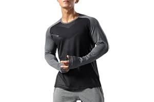 MUSCLE ALIVE Hombre Camisetas de Running Ropa Corriendo de Manga Larga Secado rápido Reflectante