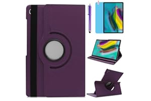 R.SHENGTE Case for Samsung Galaxy Tab S5e 2019 10.5 inch (SM-T720 SM-T725 SM-T727) - 360 Degree Rotating Stand Case Full Protective Smart Cover,Bonus Stylus Pen,Screen Film (Purple)