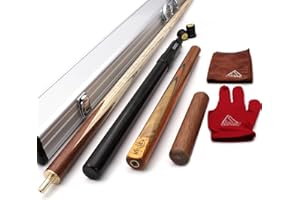 CUESOUL 57 "Artigianato 3/4 snodato Biliardo Stecche con Mini Butt End Estensione imballato nel Caso di Alluminio Cue