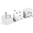 Ceptics 2 in 1 Plug Extension Socket, Type D Multiple Plug Socket, 3 Pin Multi Plug Socket - Dual Inputs for Computer, PC, Laptop, Phone - CE, RoHS, 3 Pack - Lifetime Limited Warranty