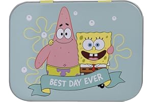 MEVSIM STORE SpongeBob plaster dla dzieci, licencjonowany produkt, metalowe pudełko, 24 plastry, piękne wzornictwo, pudełko do przechowywania dla dzieci, nadaje się do plecaka, torebki