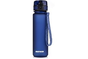 Butelka Bidon na wodę - Bidony dla Dzieci dorosłych - Plastikowa butelka wody na wode - Idealna na Rower z Sitkiem 350 500 650 ml BPA Free - Szczelna Ekologiczna Sportowa do szkoły fitness METEOR