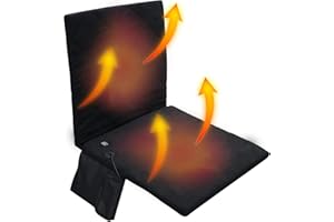 SOBETA Mfccrazy Heated Camping Chair, USB Powered Portable Seat with Backrest, 3 Power Levels, Winter Outdoor Sports Chair for Camping, Fishing, Picnic, Beach