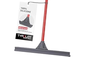 Tyroler Bright Tools Tergipavimento con Lama in Silicone 100% Flessibile e Snodabile – Manico di 4 Parti da 140cm, Per Tutti i Tipi di Pavimenti, Spingiacqua – Asciugatura Rapida senza Aloni