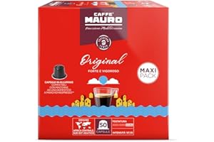 CAFFE MAURO TORREFAZIONE Caffè Mauro miscela Original - intensità 10/10-50 Capsule ALLUMINIO - Compatibili con le Macchine ad uso domestico Nespresso®*