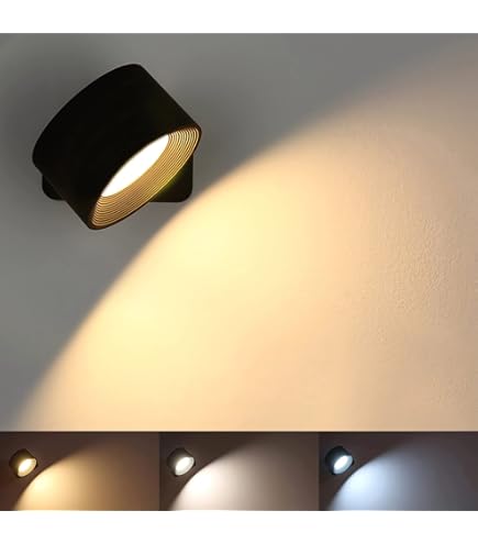 Applique Murale LED Sans Fil Rechargeable - 3 Températures Couleur + 6 RGB - Télécommande, Minuterie - Adhésif 3M