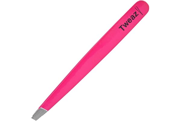K-Pro TWEAZY Pince à Épiler Professionnelle - Pincettes en Acier Inoxydable pour l'épilation des Sourcils (Neon Rose)