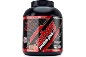 FLORIOSPORT Proteine in Polvere Whey Protein Plus Immortal Nutrition, per la Crescita ed il Mantenimento della Massa Muscolare (2000 g, Fragola).