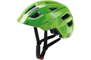 Cratoni Fahrradhelm Maxster Kid Gr. S/M 51-56cm Dino grün Glanz +Flicken