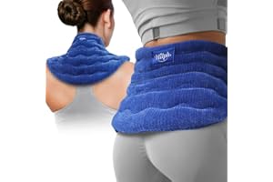 Hilph Ceinture chauffante dorsale pour micro-ondes, grand coussin chauffant avec humidité pour crampes, lombaires, sciatique, douleurs menstruelles, crampes musculaires, non scented