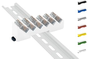 PRINT WORTH 3D Din Rail Hutschienenhalter für 6x Wago Klemmen/lever clamps 221-412/413 (Wagoklemmen nicht im Lieferumfang!) (Weiß)