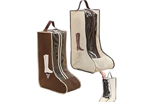 HUVZOR 2 pcs porta stivali,Sacchetti per calzature,Borse Portatili per Stivali,Portatile Antipolvere Borsa per Scarpe, Borsa per Scarpe con Cerniera con Manico,Organizer per Stivali per casa e Viaggi