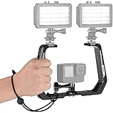 NEEWER Attrezzatura Subacquea per Action Camera, Impugnatura a Forma di U in Lega di Alluminio Nera con Vite da 1/4", Slitta 