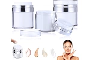 BAFIWU Dispensador de bomba sin aire, dispensador de crema, dispensador de crema, contenedor de crema para crema (30 ml x 3)