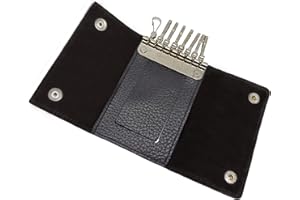 FIONCCI Portachiavi in vera pelle da uomo e donna con chiusura a spilla – realizzato a mano da artigiani esperti – Borsa per riporlo, vari modelli in vera pelle