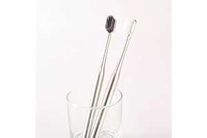 DENTAPASS Brosse à Dent Oral Care Sliver - Breveté pour Nettoyage en profondeur - Enlève les Tâches des Dents - Brosse à dent Souple Brevet : 202130063011.1 (Silver - poils Noir)