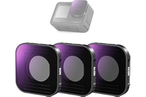 NEEWER Zestaw filtrów ND kompatybilny z GoPro Hero 13 12 11 10 9 (3 sztuki), ND8 + ND16 + ND32 Zestaw akcesoriów fotograficznych soczewek akcji neutralna gęstość ze szkłem optycznym HD wielowarstwowy